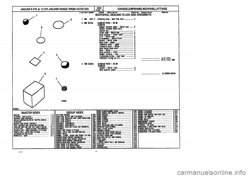 JAGUAR XJ 1994 2.G Parts Catalogue 3 