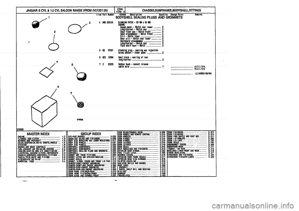 JAGUAR XJ 1994 2.G Parts Catalogue 3 