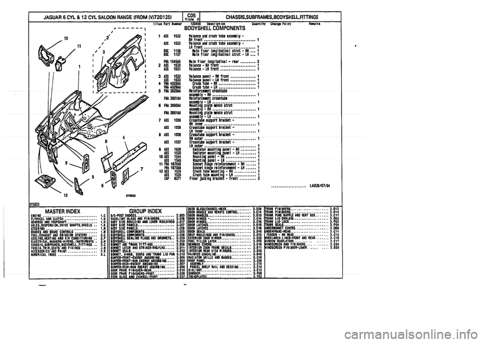 JAGUAR XJ 1994 2.G Parts Catalogue 3 