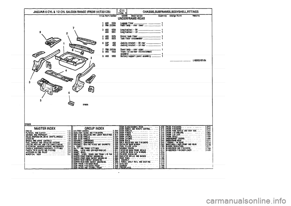 JAGUAR XJ 1994 2.G Parts Catalogue 3 