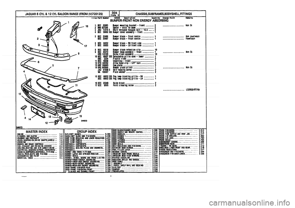 JAGUAR XJ 1994 2.G Parts Catalogue 3 