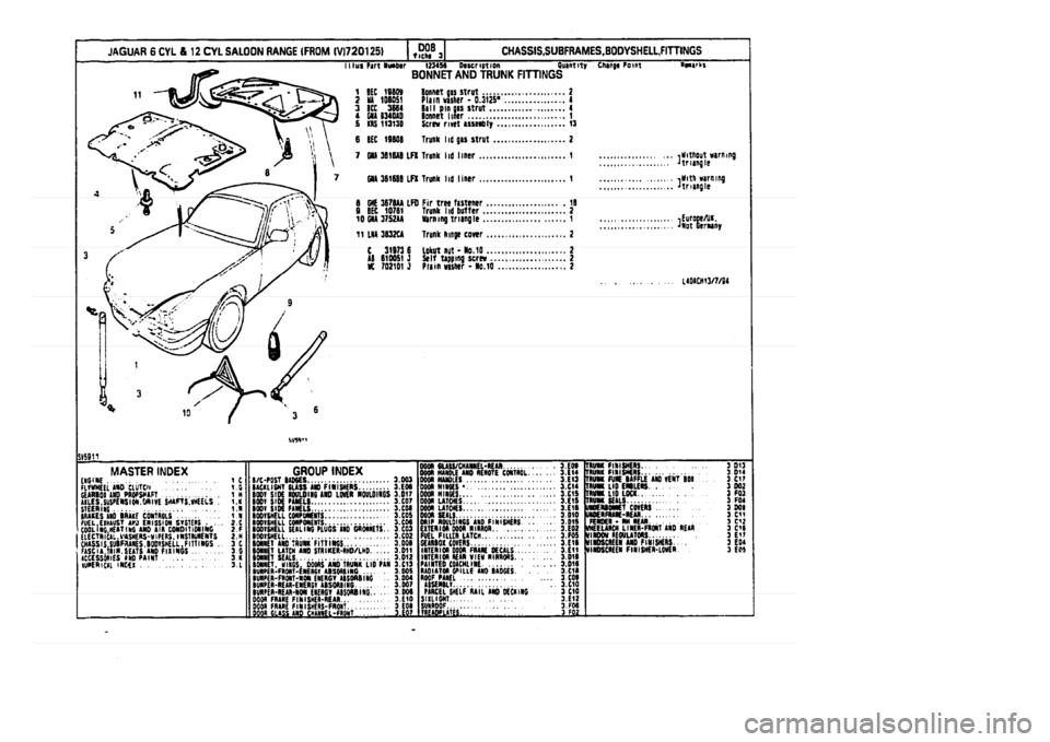 JAGUAR XJ 1994 2.G Parts Catalogue 3 