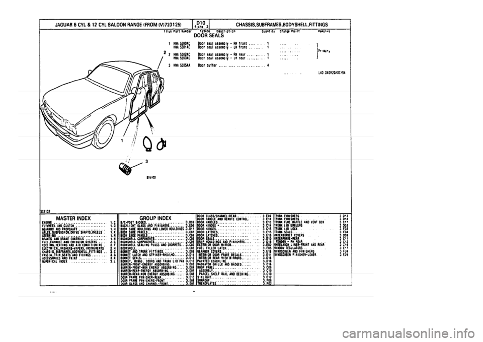 JAGUAR XJ 1994 2.G Parts Catalogue 3 
