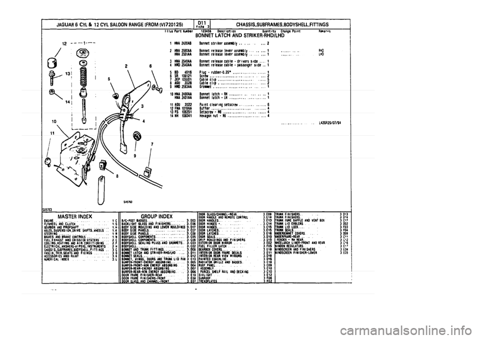 JAGUAR XJ 1994 2.G Parts Catalogue 3 