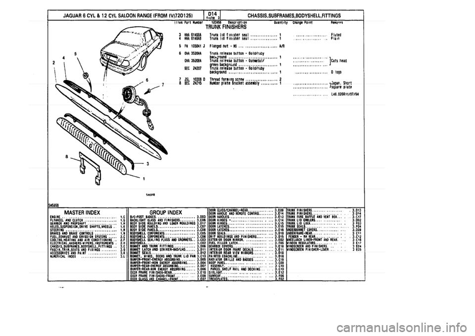 JAGUAR XJ 1994 2.G Parts Catalogue 3 