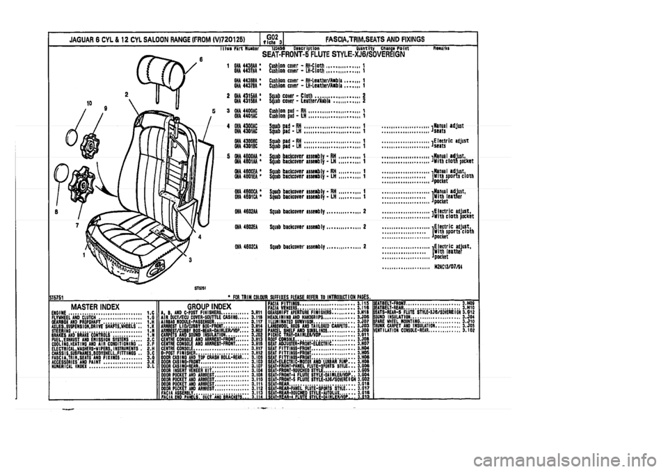 JAGUAR XJ 1994 2.G Parts Catalogue 3 