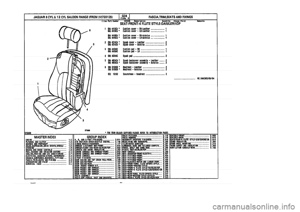 JAGUAR XJ 1994 2.G Parts Catalogue 3 