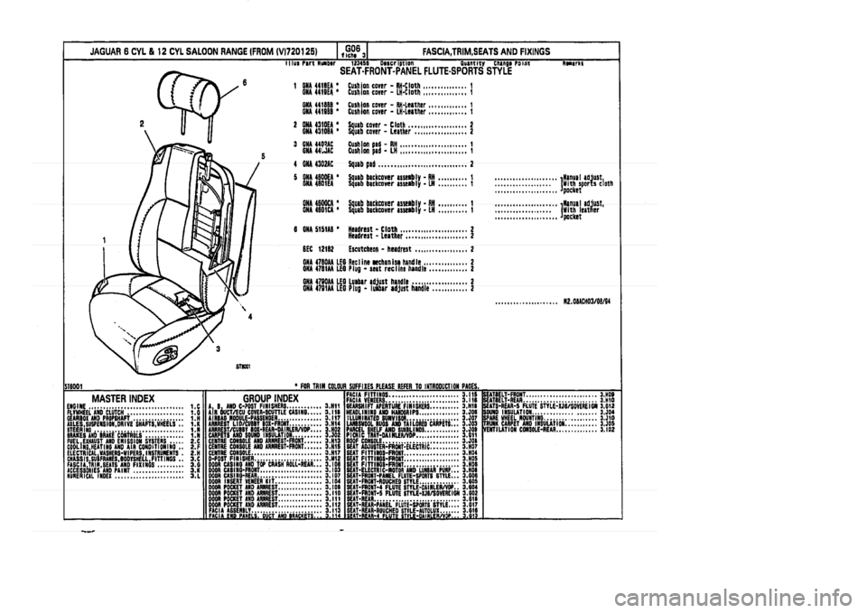 JAGUAR XJ 1994 2.G Parts Catalogue 3 