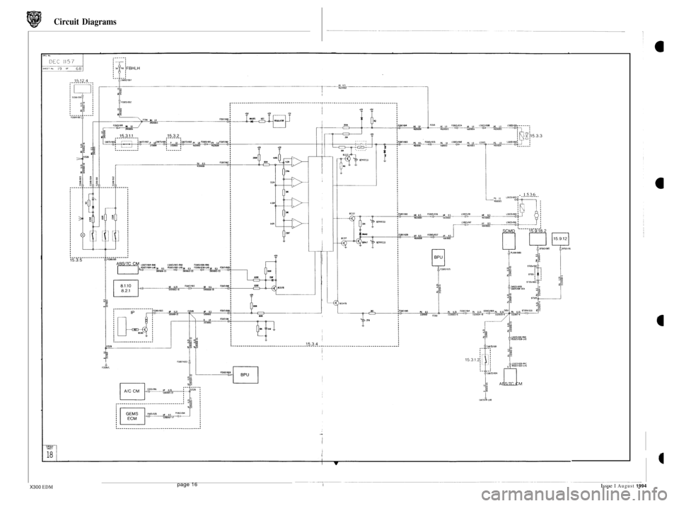 JAGUAR XJ6 1994 2.G Electrical Diagnostic Manual Circuit  Diagrams 
1536 LSo2,,o0,, - -- ------. PC IC ,611005 <* 
A Ls0211020-Rl(i RSOZll02Oi*G 
ABSITC rl CM 
I fCO161L 
Issue I August 1994 page 16 I X300 EDM  