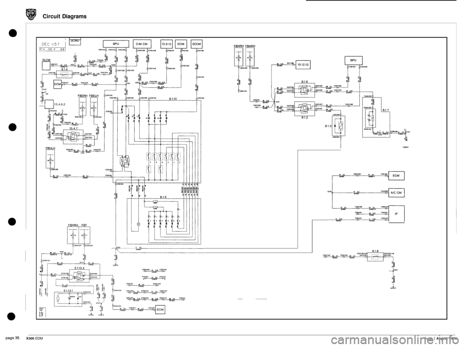 JAGUAR XJ6 1994 2.G Electrical Diagnostic Manual Circuit Diagrams 
*I 
lSCMDl 
a o~s 00011006 ZbbIWZ 
roOIJols 
. 
15.4.6.2 i 
0 
0 
0 
iLOlKlR 
CC831 E os n 11IImz 
Page 35 X300 EDM Issue I August 1994  