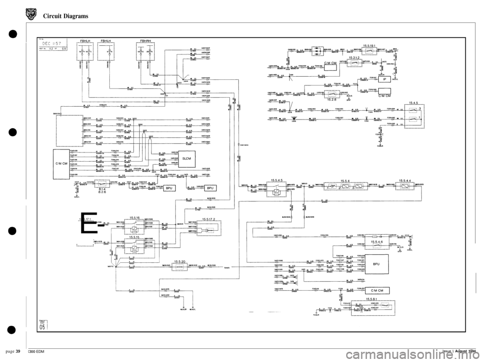 JAGUAR XJ6 1994 2.G Electrical Diagnostic Manual Circuit Diagrams 
. 
100110010 
CM2310100 -0- 
L UOllA 
15.5.1 7.1 -_________. osm16/aMo 
E- 
: SWi6lOOlD b 
l761W5 
page 39 (300 EDM Issue 1 August 1994  