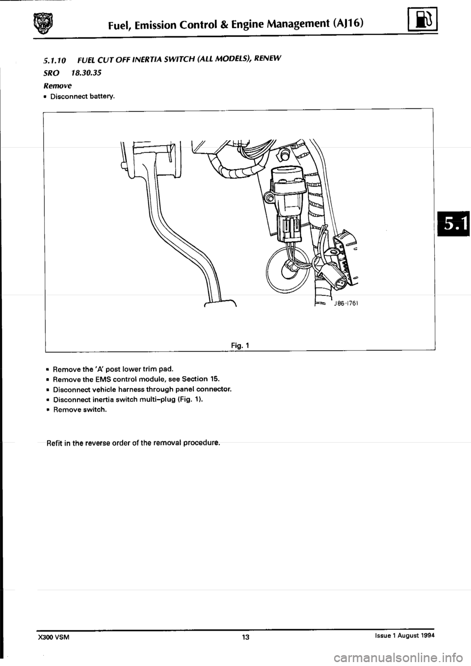 JAGUAR XJ6 1994 2.G Workshop Manual Second Edition 