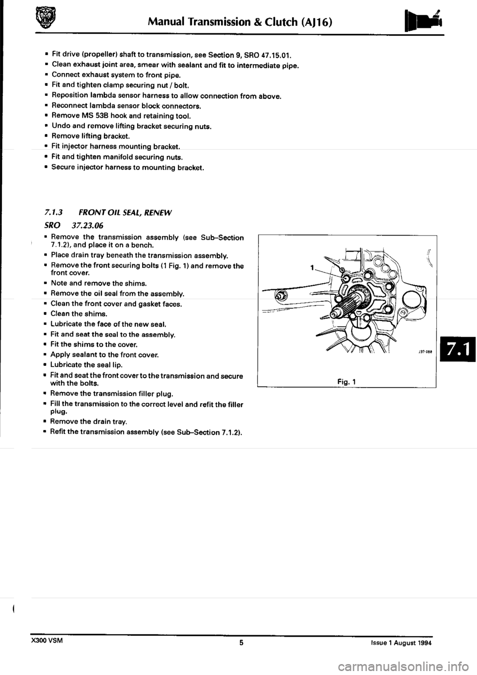 JAGUAR XJ6 1994 2.G Workshop Manual Second Edition 