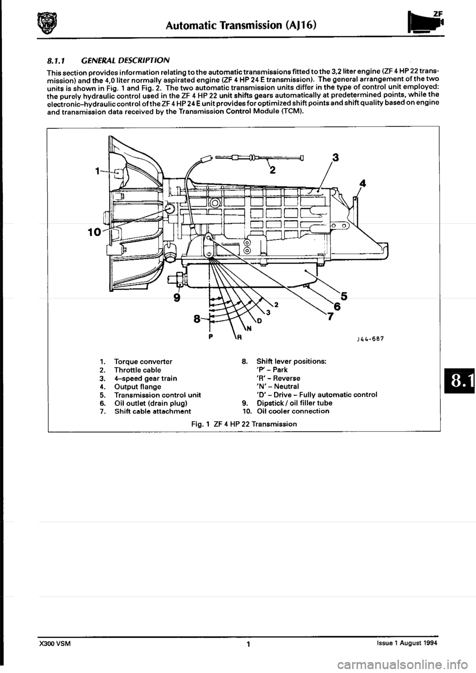 JAGUAR XJ6 1994 2.G Workshop Manual Second Edition 