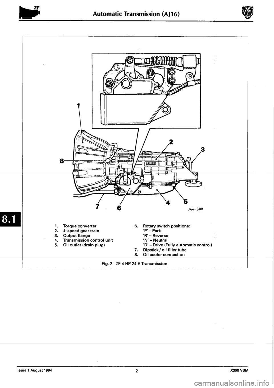 JAGUAR XJ6 1994 2.G Workshop Manual Second Edition 
