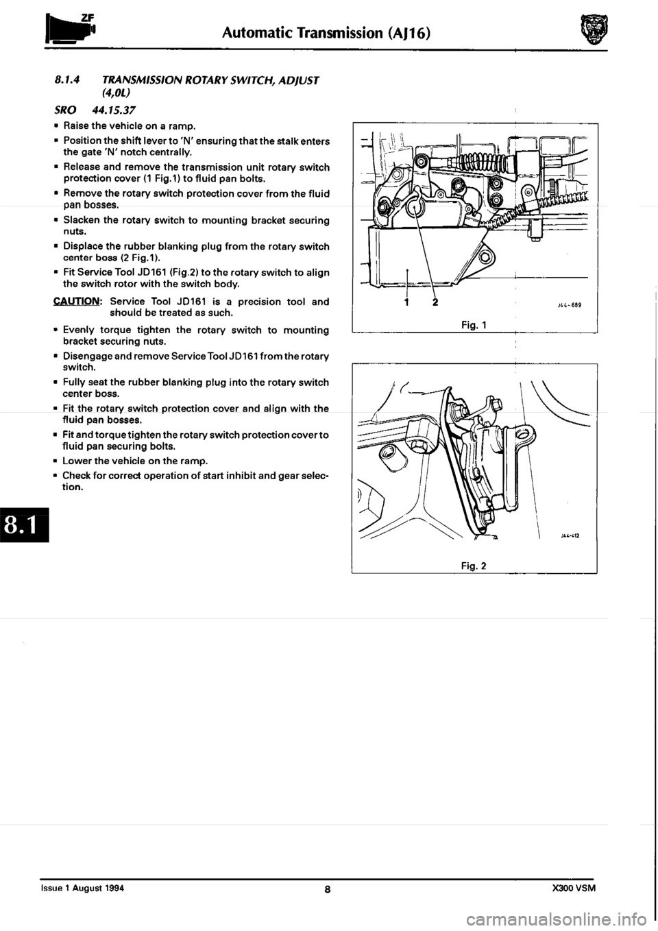 JAGUAR XJ6 1994 2.G Workshop Manual Second Edition 