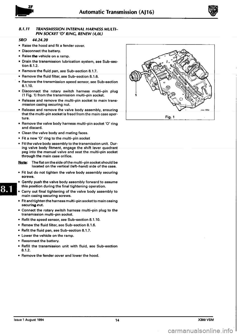 JAGUAR XJ6 1994 2.G Workshop Manual Second Edition 