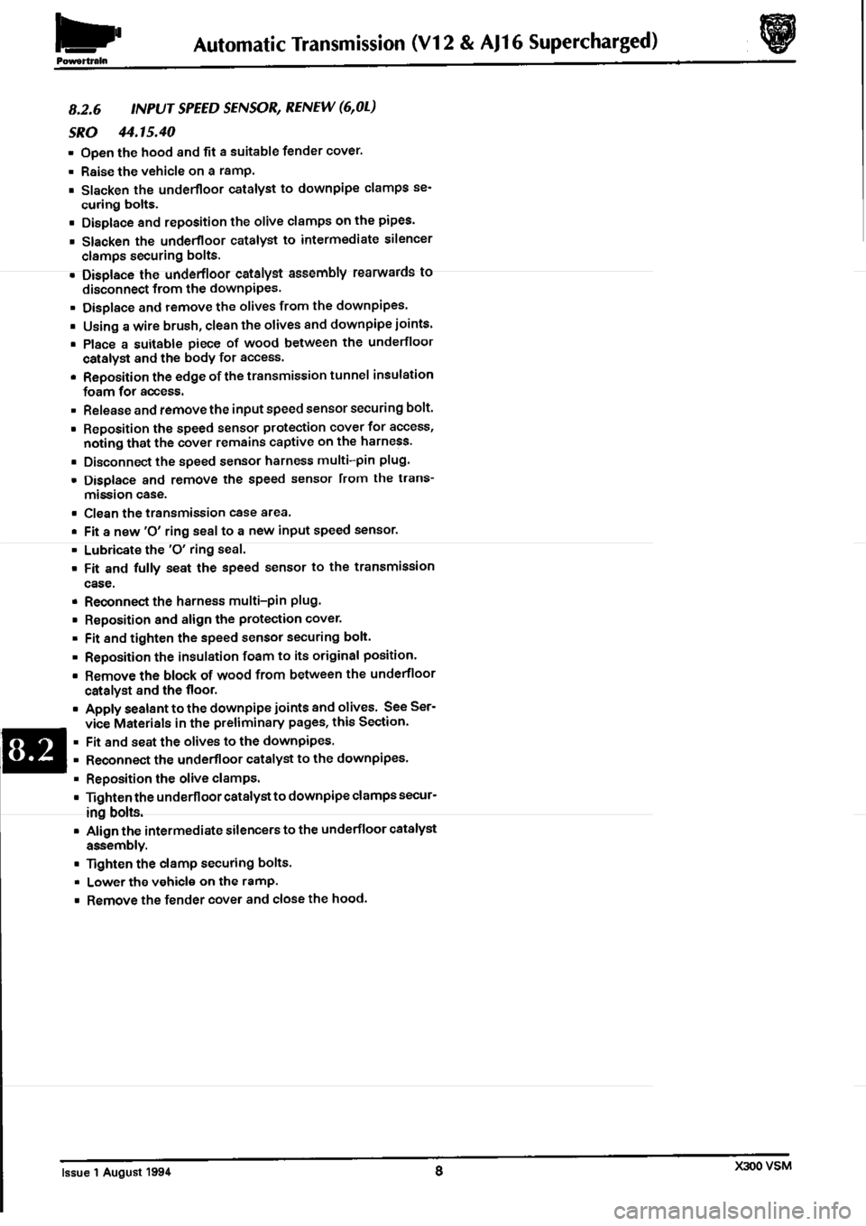 JAGUAR XJ6 1994 2.G Workshop Manual Second Edition 