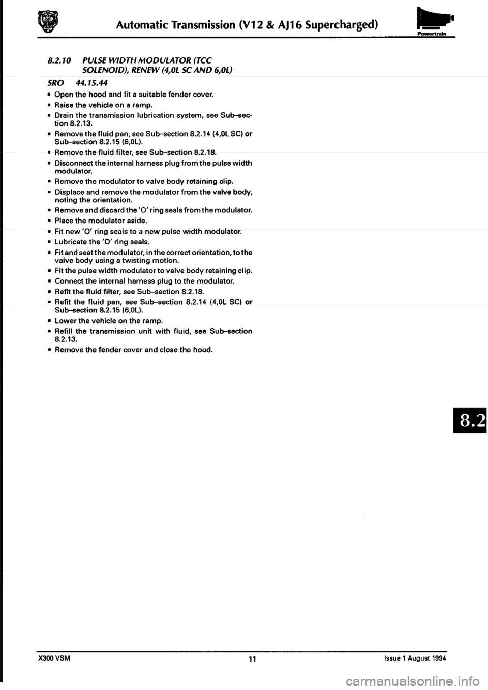 JAGUAR XJ6 1994 2.G Workshop Manual Second Edition 