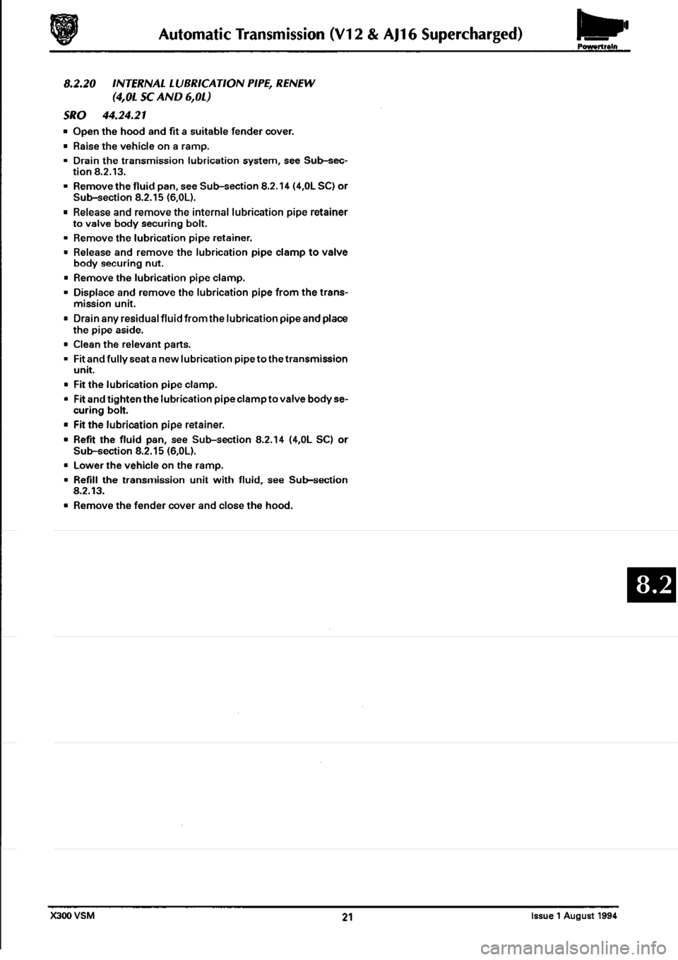 JAGUAR XJ6 1994 2.G Workshop Manual Second Edition 