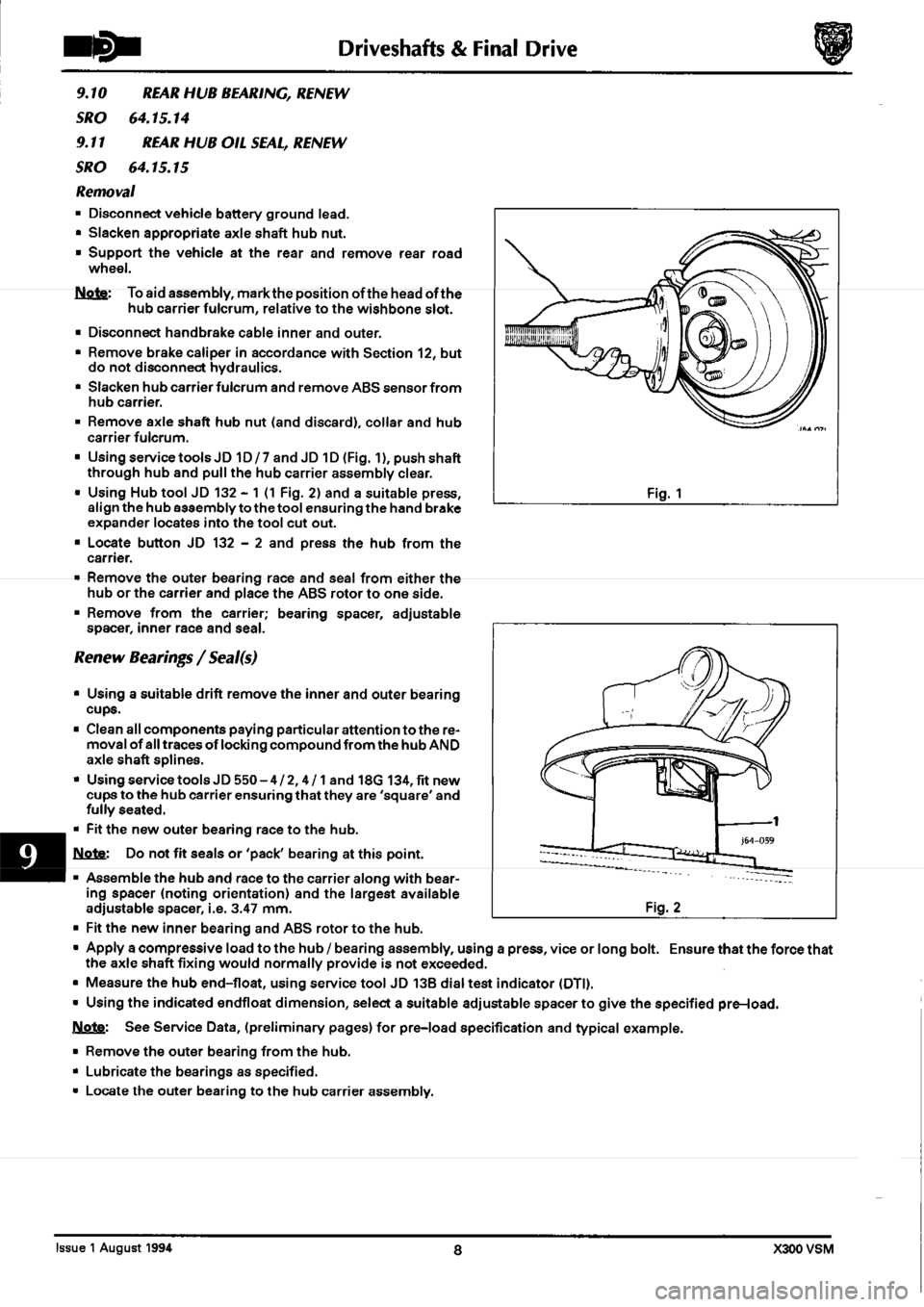 JAGUAR XJ6 1994 2.G Workshop Manual Second Edition 