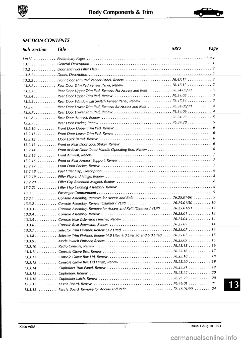 JAGUAR XJ6 1994 2.G Workshop Manual Second Edition 