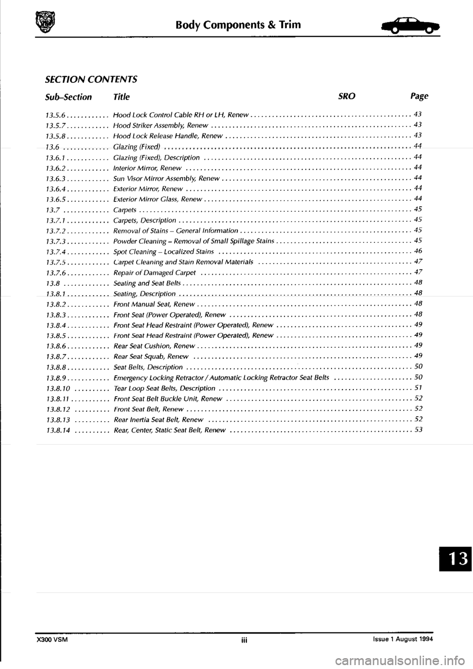 JAGUAR XJ6 1994 2.G Workshop Manual Second Edition 