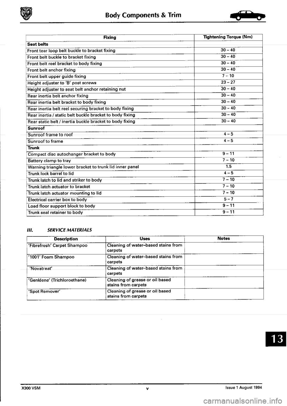 JAGUAR XJ6 1994 2.G Workshop Manual Second Edition 