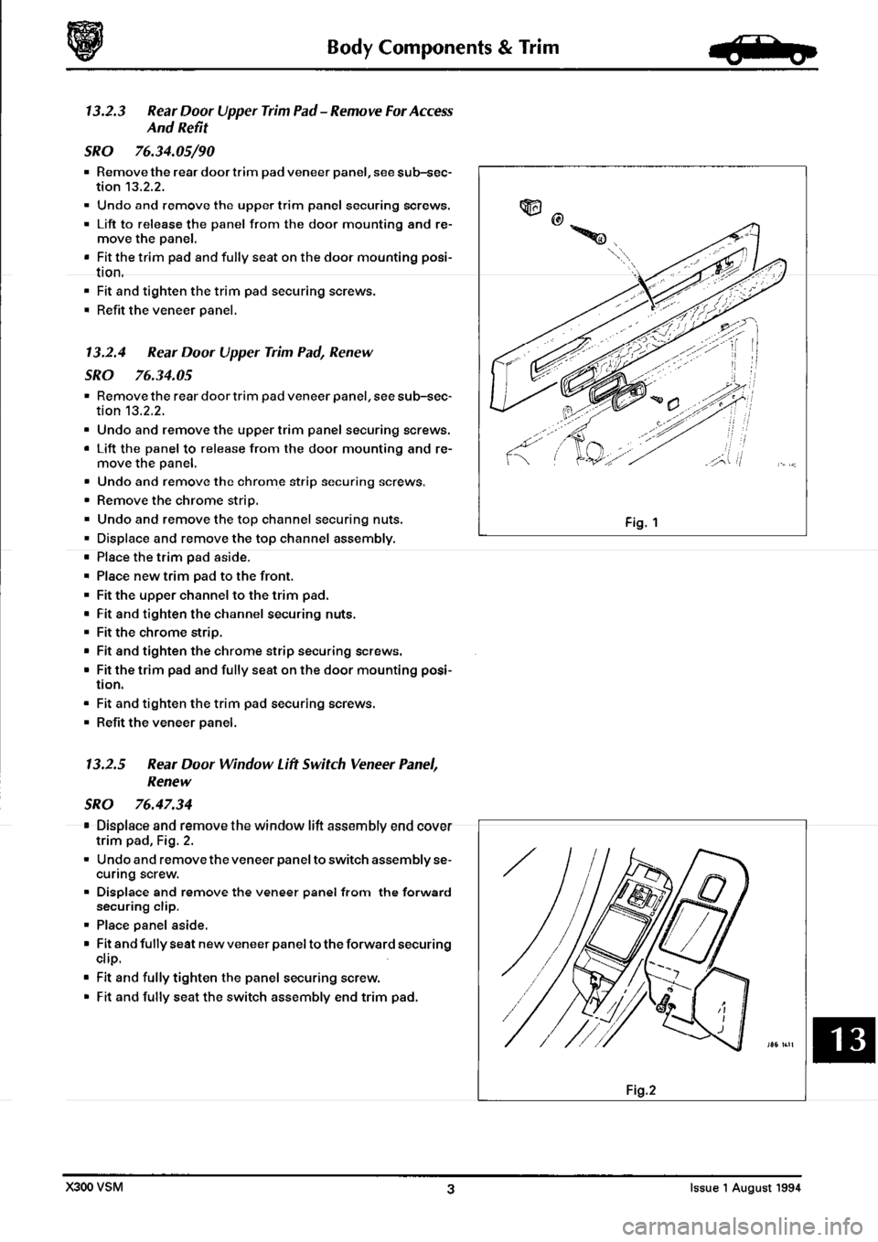 JAGUAR XJ6 1994 2.G Workshop Manual Second Edition 