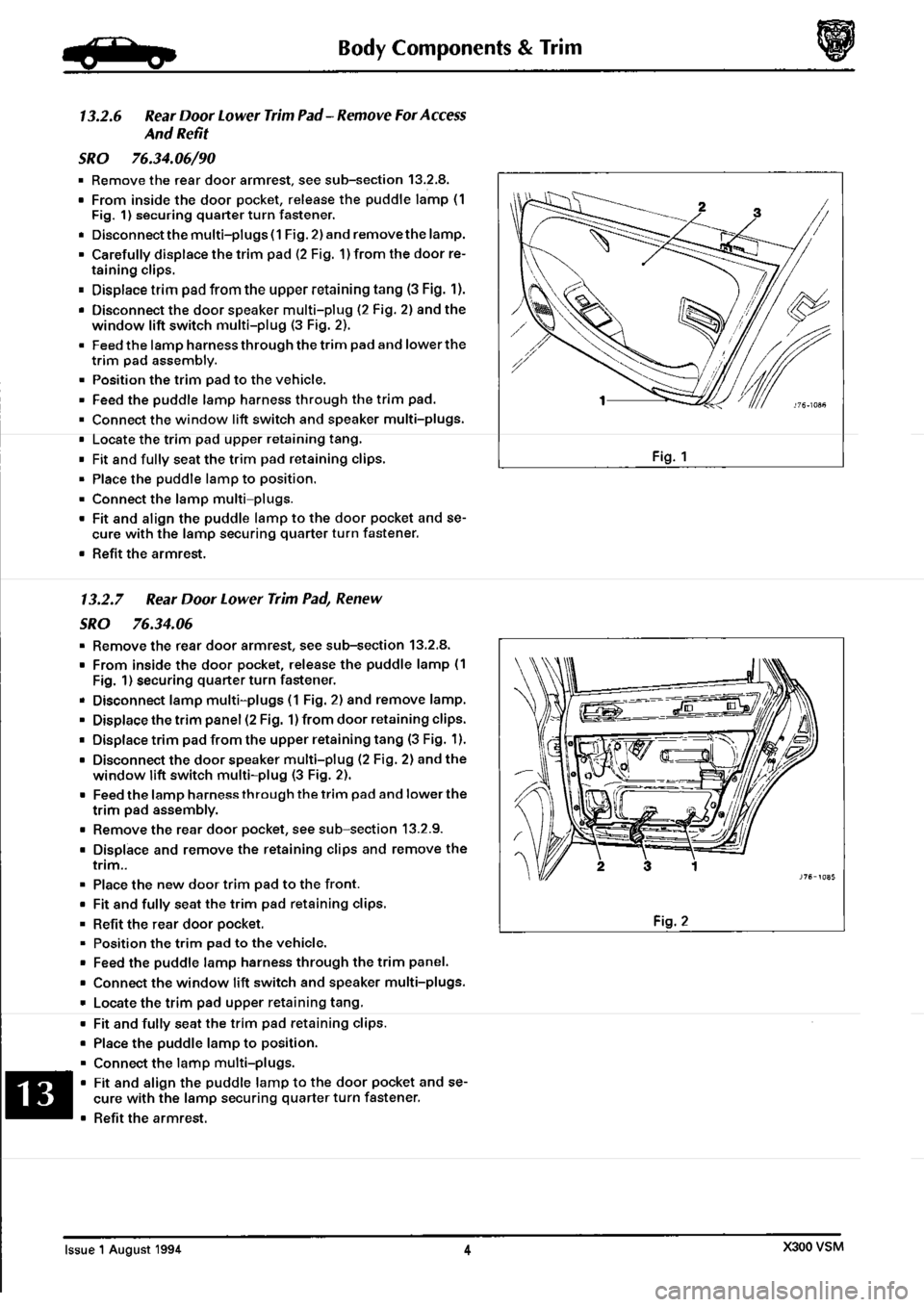 JAGUAR XJ6 1994 2.G Workshop Manual Second Edition 