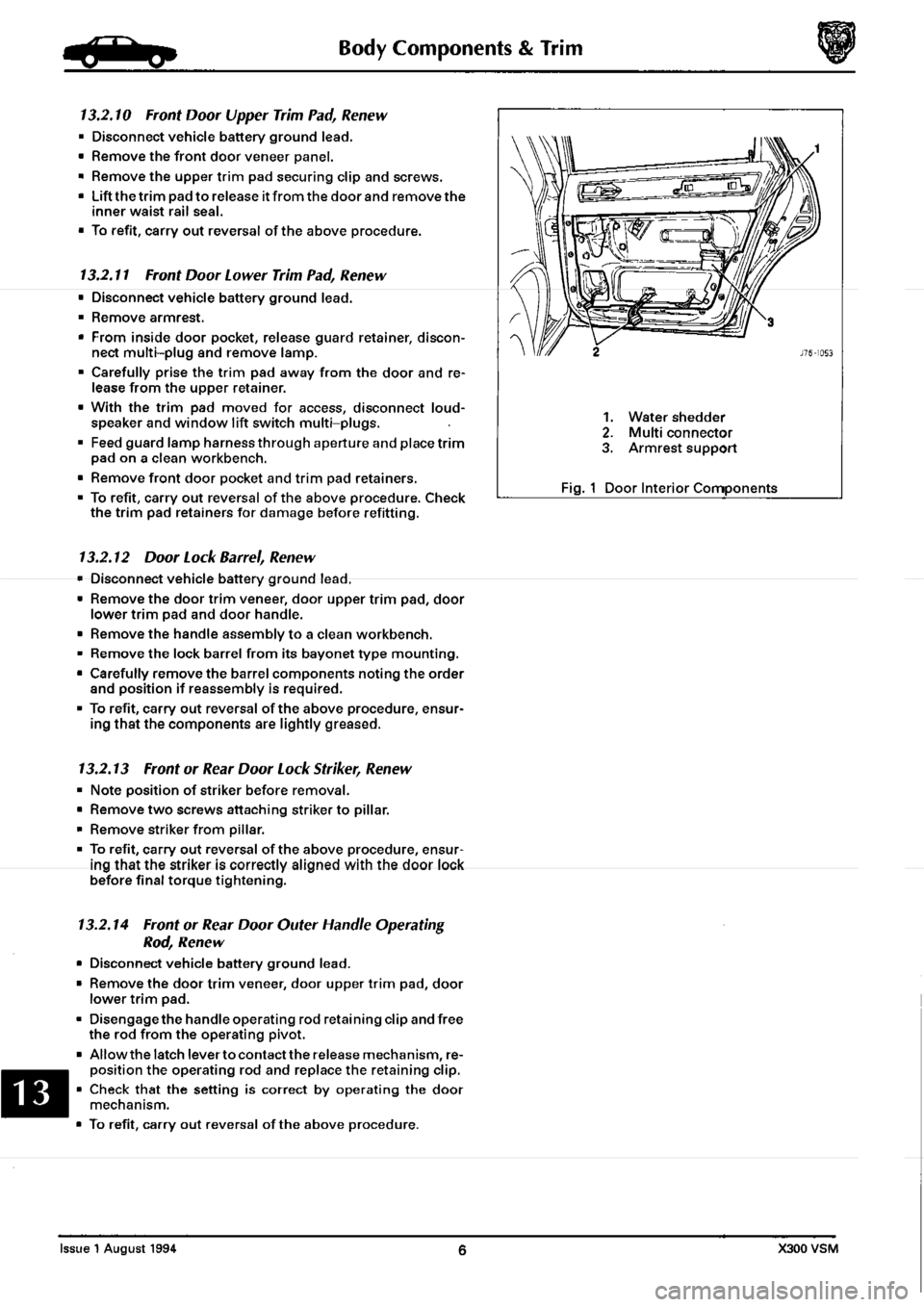JAGUAR XJ6 1994 2.G Workshop Manual Second Edition 