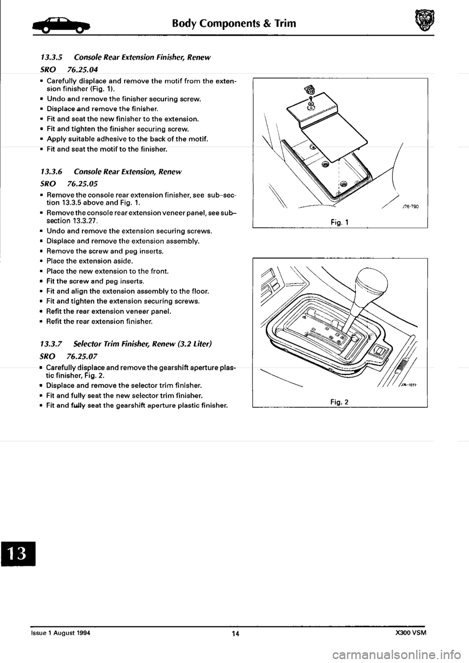 JAGUAR XJ6 1994 2.G Workshop Manual Second Edition 