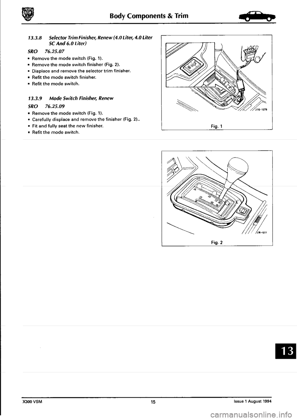 JAGUAR XJ6 1994 2.G Workshop Manual Second Edition 