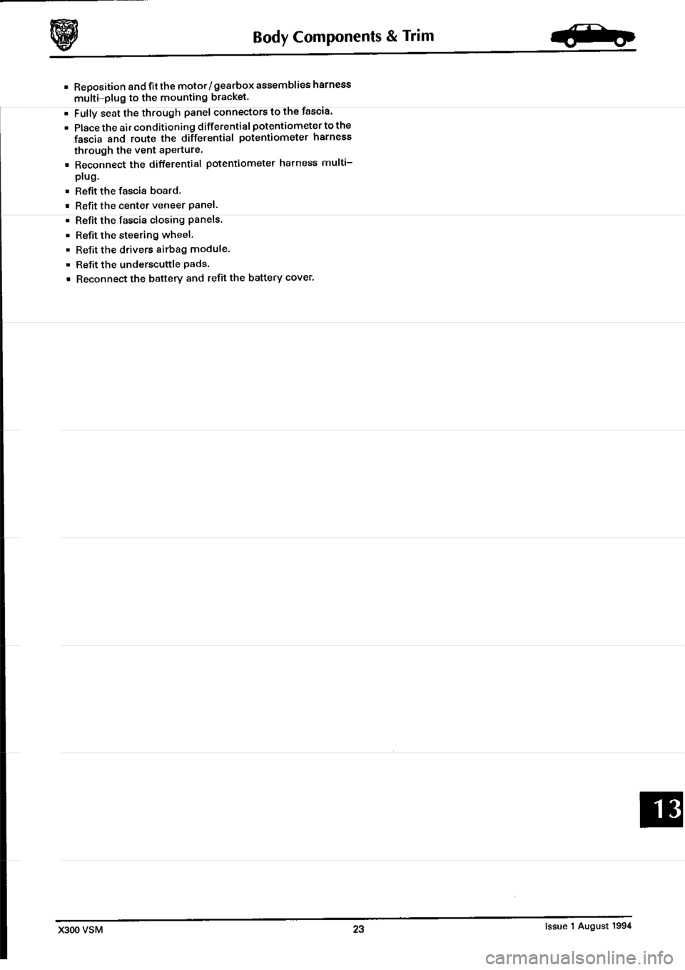 JAGUAR XJ6 1994 2.G Workshop Manual Second Edition 