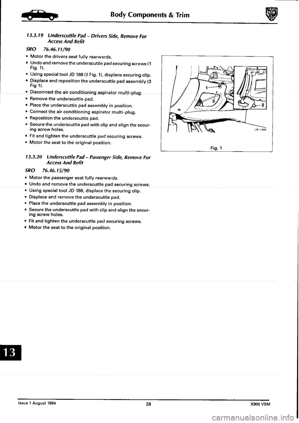 JAGUAR XJ6 1994 2.G Workshop Manual Second Edition 