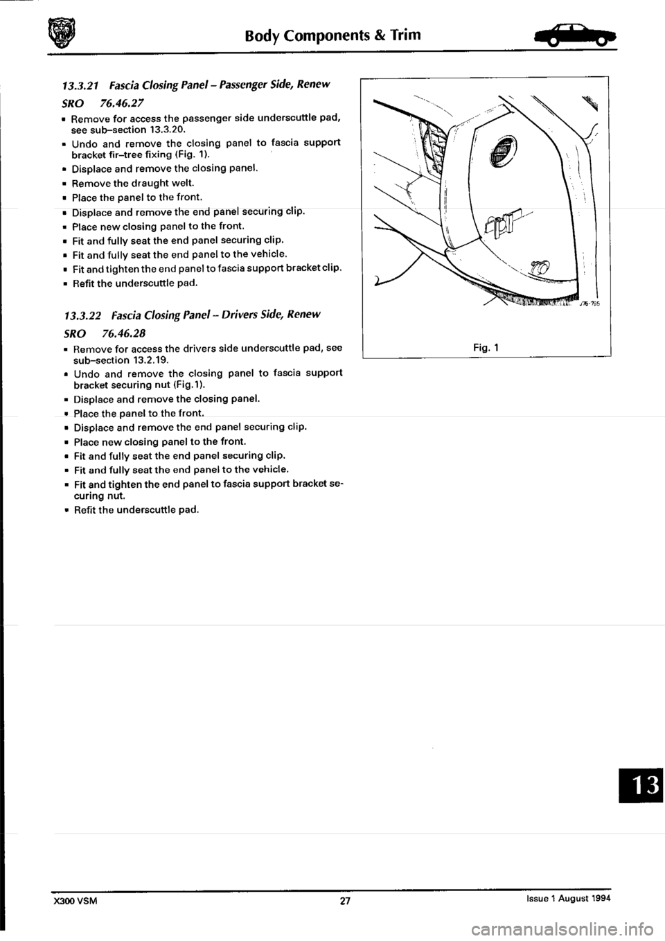 JAGUAR XJ6 1994 2.G Workshop Manual Second Edition 