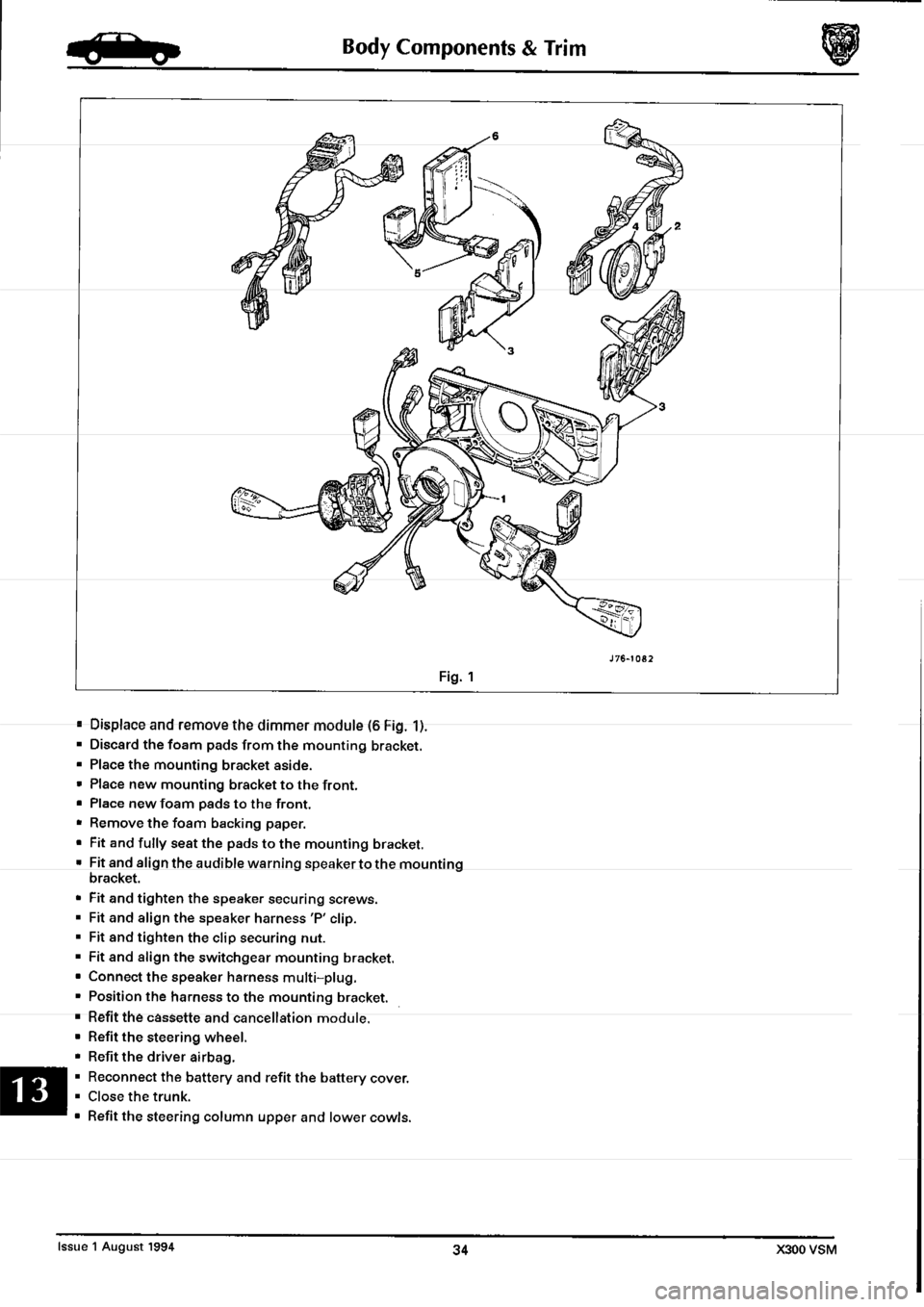 JAGUAR XJ6 1994 2.G Workshop Manual Second Edition 