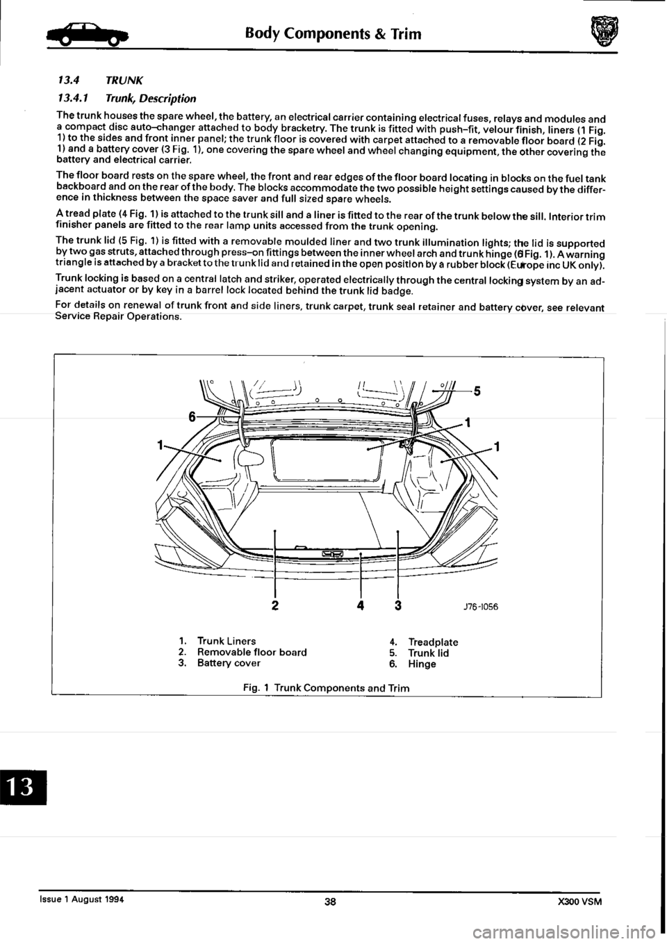 JAGUAR XJ6 1994 2.G Workshop Manual Second Edition 