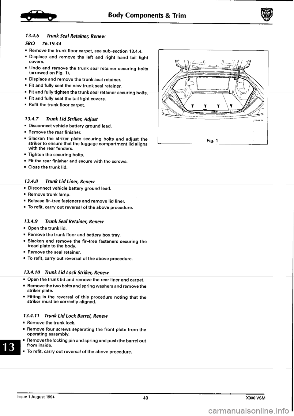 JAGUAR XJ6 1994 2.G Workshop Manual Second Edition 