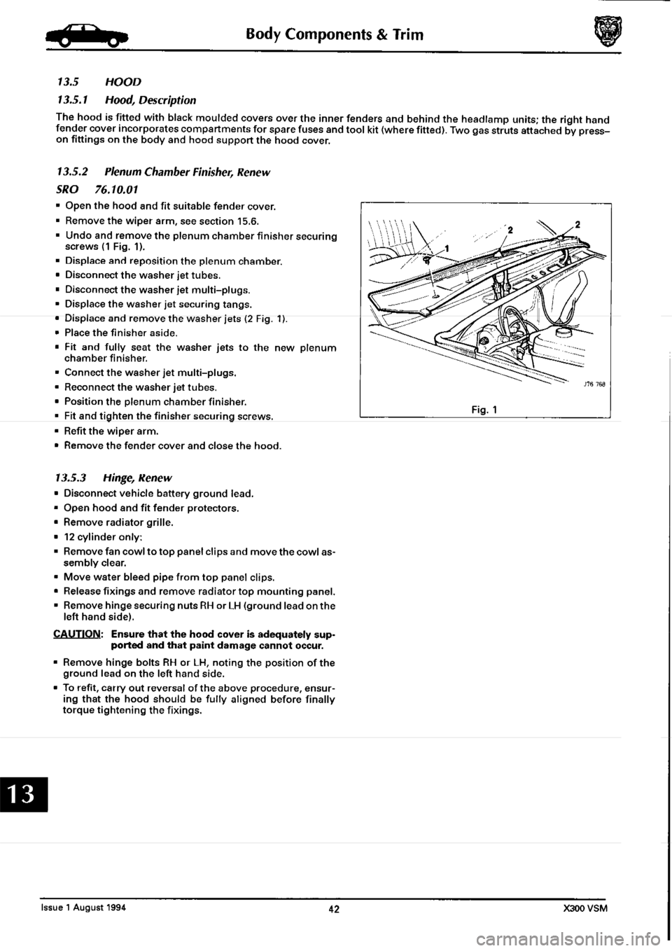JAGUAR XJ6 1994 2.G Workshop Manual Second Edition 