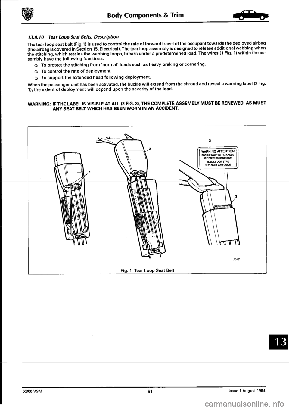 JAGUAR XJ6 1994 2.G Workshop Manual Second Edition 