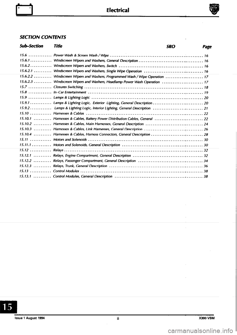 JAGUAR XJ6 1994 2.G Workshop Manual Second Edition 
