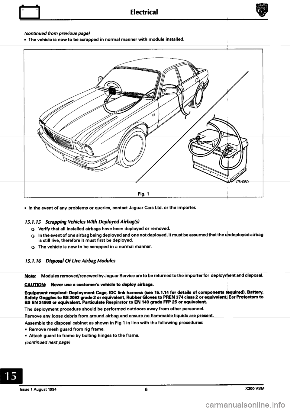 JAGUAR XJ6 1994 2.G Workshop Manual Second Edition 