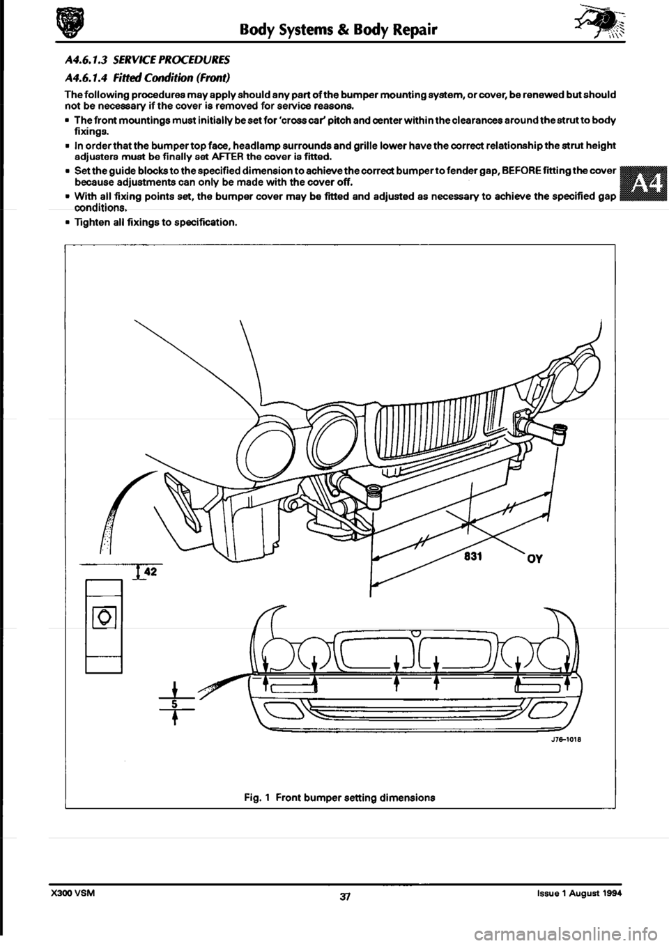 JAGUAR XJ6 1994 2.G Workshop Manual Second Edition 
