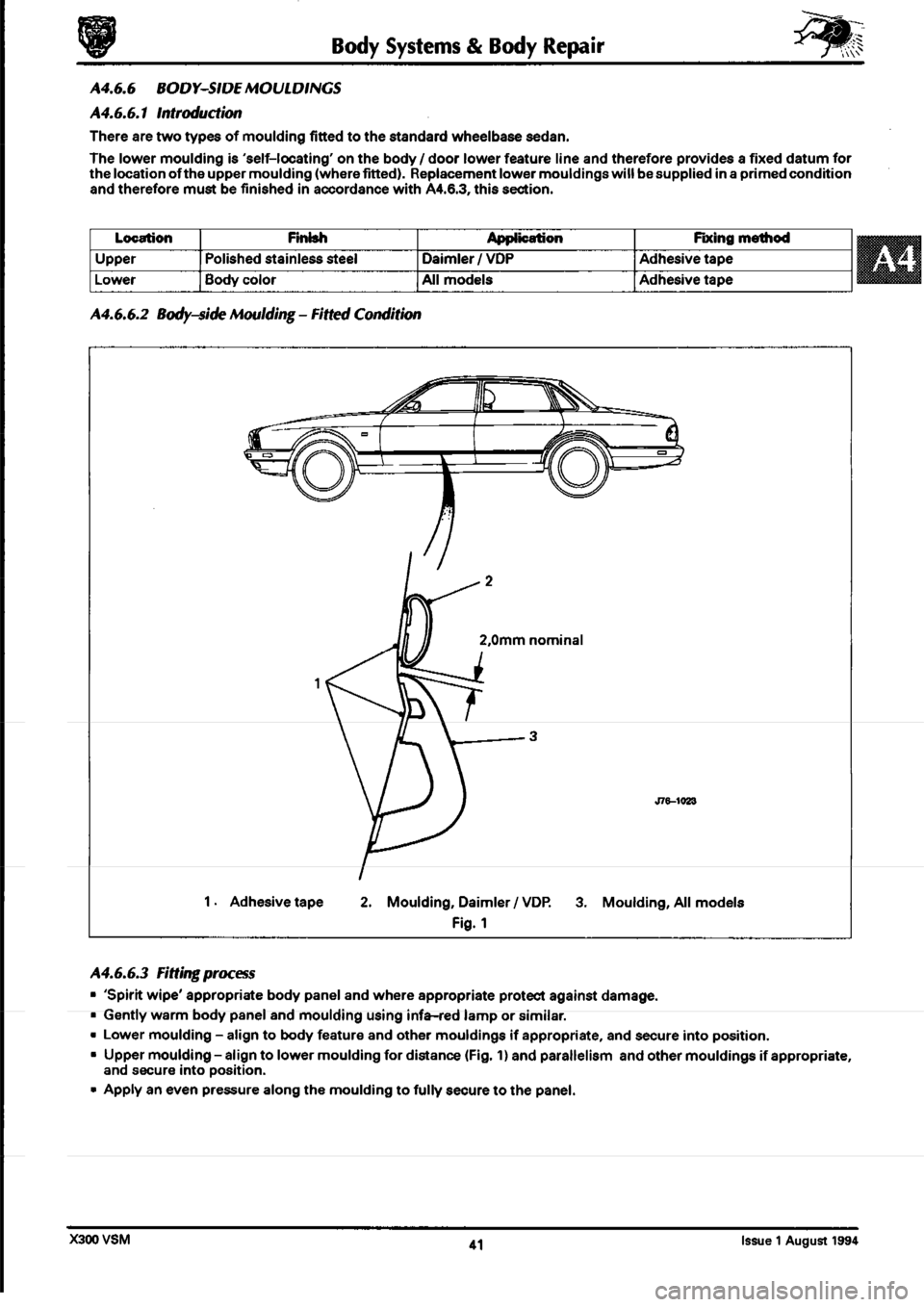 JAGUAR XJ6 1994 2.G Workshop Manual Second Edition 