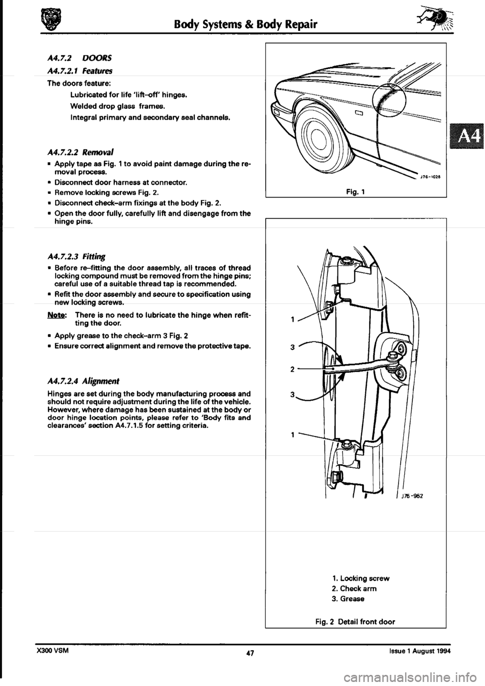 JAGUAR XJ6 1994 2.G Workshop Manual Second Edition 