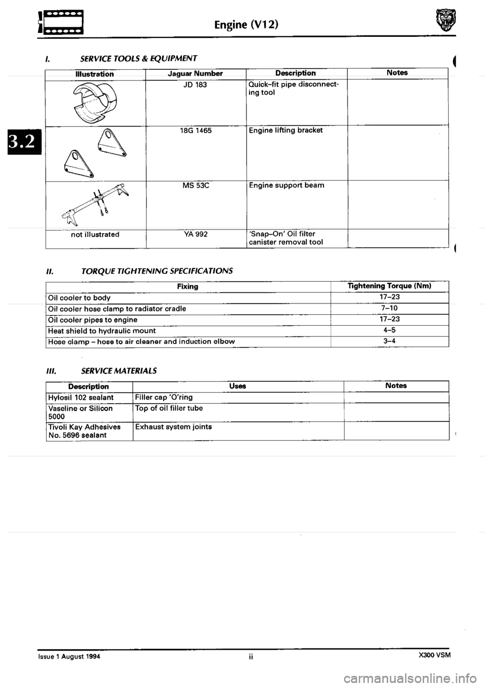 JAGUAR XJ6 1994 2.G Workshop Manual Second Edition 
