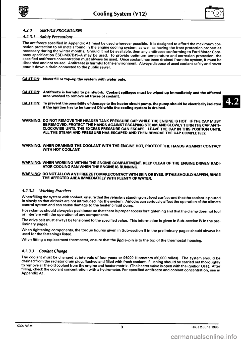JAGUAR XJ6 1994 2.G Workshop Manual Second Edition 