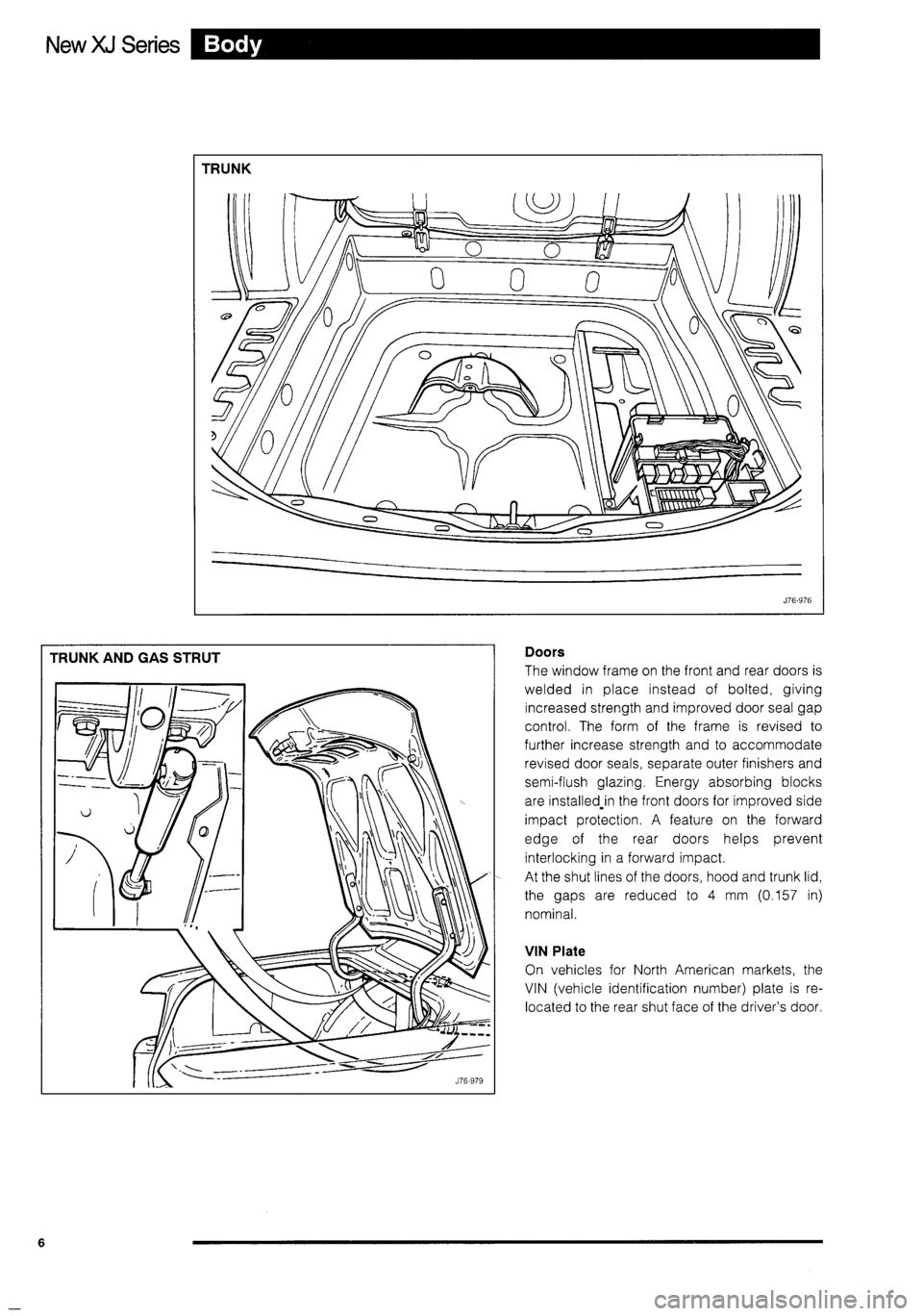 JAGUAR XJ 1995 2.G Technical Information Manual 