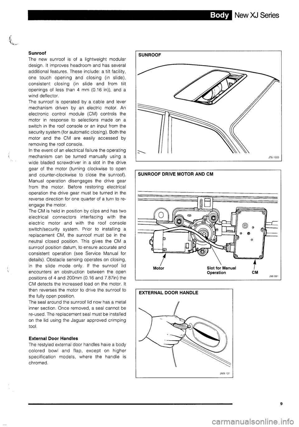 JAGUAR XJ 1995 2.G Technical Information Manual 